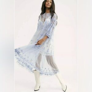 Free People Written in the Stars Maxi Sheer Dress